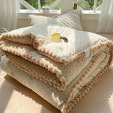 New Style Househould Quilt Bedroom 3D Bean Velvet Quilts Core Double Dormitory Autumn Winter Thickened Blanket