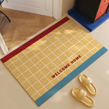 Colorful PVC Doormat Cuttable Geometric House Entrance Welcome Mat Rug Carpet Anti Dust Pad Outdoor Aesthetic Home Room Decor