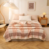 Super Soft Japanese Milk Velvet Blanket Thick Leisure Blanket for Home Office Nap Warm Naked Sleeping Bed Sheet for All Seasons
