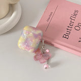 For Apple AirPods 4 Cover Rainbow Headset Case For AirPods 4 4th Shell Hard PC Coque Lovely Girls Cases With Butterfly Pendant