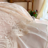 Pure Cotton Lace Ruffles Princess Wedding Style Bedding Set Queen King Size Duvet Cover Set Bed Sheet Pillowcases 4Pcs