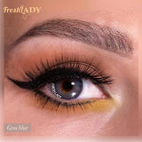 1 Pair Vibrant Gray Blue Green Color Contact Lenses Fresh Lady Me Series Yearly Soft Contacts Beauty Lens for Dark Eyes Makeup