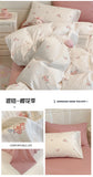 Washed Cotton Pastoral Girls Flower Bedding Sets Bed Linens Quilt Cover Sheet Set Simple Bedspread High Quality Home Textiles