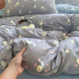 New Floral Double-piece Washed Cotton Quilt Cover  Skin-friendly Breathable Student Dormitory Duvet Covers Without Pillowcases