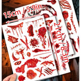 Halloween Party Favors - 4 Sheets Halloween Decorations Tattoos Bloody Wound Supplies Goodie Bag Stuffers for Halloween