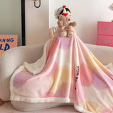 Ikeehome  New Milk Fleece Multifunctional Blanket Household Thickened Leisure Blanket Lamb Fleece Dormitory Quilt Cover Dual-purpose