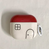 line red house simple style imd silicone earphone case for airpods 1 2 3 4 pro 2 soft protection cover