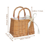 1Pcs Natural Rattan Woven Small Flower Basket Portable Decorative Storage Basket for Dried Flowers Home Wedding Decoration Gift