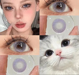 2PCS Yearly Myopia Prescription Colored Contacts Lens for Eyes Cosmetics Beauty Pupil Fast Shipping Fashion Purple