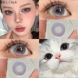 2PCS Yearly Myopia Prescription Colored Contacts Lens for Eyes Cosmetics Beauty Pupil Fast Shipping Fashion Purple