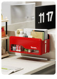 Foldable Desk Organizer No Drill Wall Mount Hanging Storage Box Space Saving Rack for Home Living Room Bedside Office Stationery