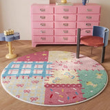 Round Patchwork Living Room Carpet Large Area Cute Bedroom Fluffy Bedside Rugs Ins Fashionable Home Decoration Coffee Table Mats
