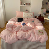 Knot Pure Cotton Bedding Set Cry Color Fre Sle Four Seasons Girls Heart Waed Cotton Bedroom Four Piece Set