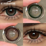 1 Pair Big Eyes Black Lenses Natural Gray Lenses Color Contact Lenses Eyes with Green Beautiful Pupils Lenses Yearly