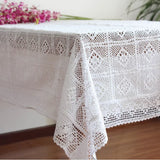 New Crocheted Table Cloth Handmade Tablecloth Rustic Dining Table Cover Pastoral  Solid Tablecloths  White Table Cloth Hot