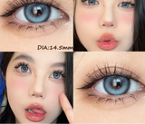 2PCS  Red Color Contact Lenses Large Diameter 14.5mm Myopia Degree Colored Lens Blue Beauty Pupil Makeup One Year Use