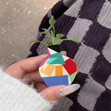 Ins Acrylic Vase Fridge Magnet Suitable for Flower Arrangements Home Decoration Kitchen Blackboard 3D Stickers Magnetic