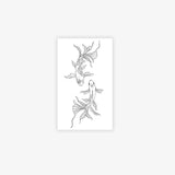 Minimalist Koi Fish Line Tattoo Sticker Waterproof Long Lasting Fine Line Temporary Tattoo for Women Arm