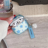 Retro Blue Star Matte Headphone Case For AirPods Pro 2 3 Wireless Charge Box Shockproof Earphone Protector For Airpods 1 2 3 4