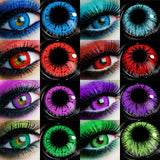 1Pair Cosplay Colored Contact Lenses Vampire Red Eyes Contact Anime Blue Purple Eyes Beauty Makeup Lenses For Halloween
