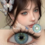 1pair Myopia Contact Lenses Big Black Eyes Cosmetic Contacts Lenses Beautiful Yearly Colored Contact Natural Lenses Eye