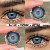 1 Pair Big Eyes Black Lenses Natural Gray Lenses Color Contact Lenses Eyes with Green Beautiful Pupils Lenses Yearly