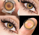 2pcs Colored Lenses For Eyes HAWAII Series Natural Beautiful Cosmetic Contact Lenses Yearly Use Myopia Beautiful Pupil