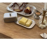 Stainless Steel Butter Tray,Retro French Butter Box Storage Box with Lid Butter Tray, Tableware Dessert Tray,Kitchen Tableware