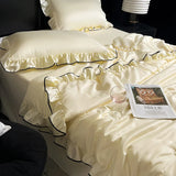 Korean Version Ruffled Summer Cool Quilt Washed Silk Machine Washable Summer Quilt Twin Air-Conditioned Quilt Comforter Bedding