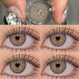 2PCS Natural Brown Contact Lenses for Eyes High Quality Eyes Color Contacts Lenses Makeup Beauty Big Pupil Yearly Use