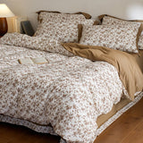 Japanese ditsy floral Cotton Bedding Sets Duvet Cover Sheet Pillowcase 4pc Underwear Bed Linens