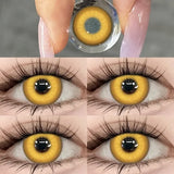 2pcs New Colored Contact Lenses for Eye Anime Eye With Degree Yellow Contacts Lenses Halloween Pupils Makeup Contact Lens