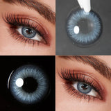 Blue Color Contact Lenses 14.2mm Small Pupil Yearly Disposable Eye Enlargement Lenses for Party Eyes Makeup
