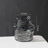 Glass Vase Irregular Lines of Folds Floral Arrangement Accessories Hydroponics Terrarium Home Decoration