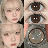 1Pair Color Contact Lenses With Myopia Brown Eyes Natural Colored Beauty Pupils for Natural Effect Eyes Graduated Lenses