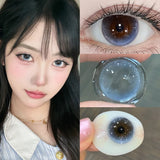 1Pair Blue Contact Lenses with Degree Cosmetics Beauty Pupils Yearly Use Soft Lenses Contacts Natural Fast Shipping