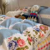 Ins Nordic Butterfly Bedding Set Flat Bed Sheet Duvet Cover Twin Full Queen Nordic Bed Linen Boy Girl Bedding Sets