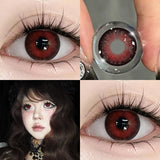 2pcs New Colored Contact Lenses for Eye Anime Eye With Degree Black Contacts Lenses Halloween Pupils Makeup Contact