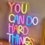 Chi-buy LED Neon U Cand Do Hard Things USB Powered Neon Signs Decor Lamp Signs Birthday Gift Wall Art For Bedroom Room Bar Shop