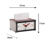 Creative Table Clock with Tissue Box Function Retro Industrial Clock Room Decoration Mute Table Clock Room Office HomeDecor Gift