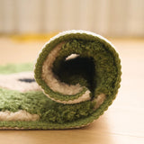 Tufting Green Geometric Bathroom Mat Soft Bedside Rug Floor Pad Bathmat Bedroom Doormat Carpet Aesthetic Home Room Decor 40x60cm