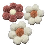 Ins Boho Handmade Macrame Daisy Flower Pompom Pink Wall Decor Nordic Yarn Sticker for Kids Room Nursery Ornament Photo Props