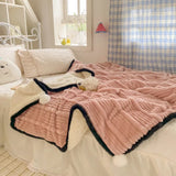 new autumn and winter mother draw lamb fleece ball blanket office nap thickened small blanket airplane blanket