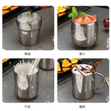 Stainless Steel Silver Beer Mug Double Wall Coffee Tea Wine Milk Tumbler Portable Travel Water Cup Kitchen Drinkware 350ml/500ml