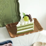 Rectangle Emboss Wooden Pallets Dessert Tea Break Cake Coffee Shop Bar Supplies Tableware Dining Plate Originality Retro Plate