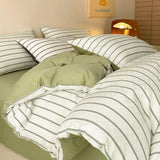 60S Striped Pure Cotton Bedding Sets High-End Japanese Jacquard Quilt Cover Kit Skin-Friendly Home Textiles for Single Double