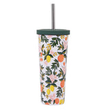 830ML Large Hole Thermos Cup With Straw And Pattern,Mug,Double Layer Stainless Steel Vacuum Flasks,Portable Insulated Water Cup