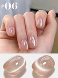 12ml 1-16pcs Autumn Nails New Clear Pink Glass Bead Moonlight Magnet Cat Eye Gel Nail Polish Whitening Nail Supplies