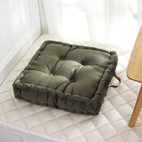 Grey Square Thick Floor Seating Cushions Tufted Cushion Meditation Pillow Floor Pillows Seating with Carrying Handle Tatami Pad