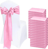 10/20 PCS 17x275cm Purple Luxury Satin Chair Sashes Bows Universal Chair Cover for Wedding Reception Restaurant Event Decoration